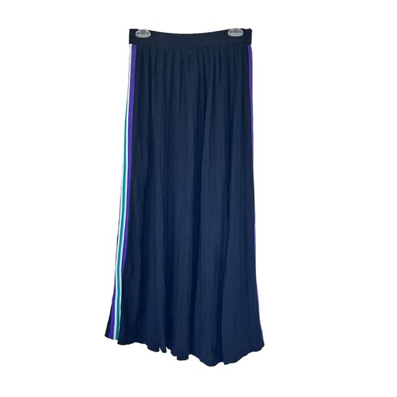 Sandro Croisette racing stripe pleated midi skirt size 2/US M - Picture 3 of 11